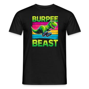 Dino Strong! T-rex Dinosaur Fitness Weightlifting - Männer T-Shirt - Schwarz - Vorne - AI Model Male 178 light (178cm)