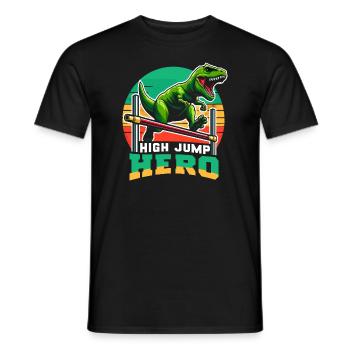 Espace des dinosaures astronautes de Rex aux yeux d’escalier - T-shirt homme - noir - Devant - AI Model Male 178 light (178cm)