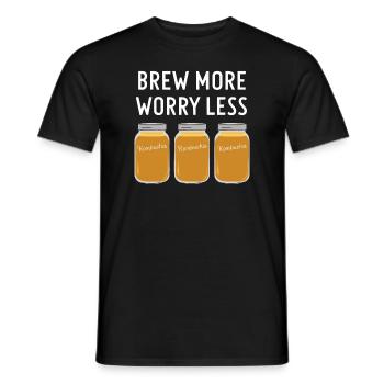 Benefits of Kombucha for Brewer Maker Tea Lover - Men's T-Shirt - black - Front - AI Model Male 178 light (178cm)