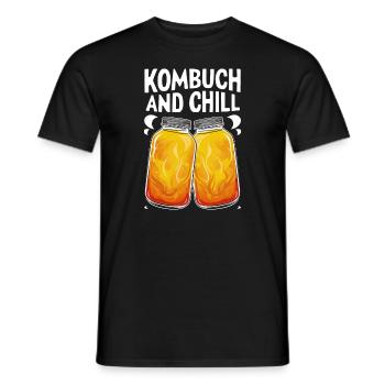 Benefits of Kombucha for Brewer Maker Tea Lover - Men's T-Shirt - black - Front - AI Model Male 178 light (178cm)