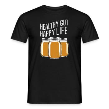 Benefits of Kombucha for Brewer Maker Tea Lover - Men's T-Shirt - black - Front - AI Model Male 178 light (178cm)