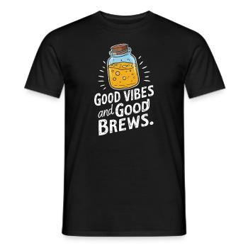 Benefits of Kombucha for Brewer Maker Tea Lover - Men's T-Shirt - black - Front - AI Model Male 178 light (178cm)