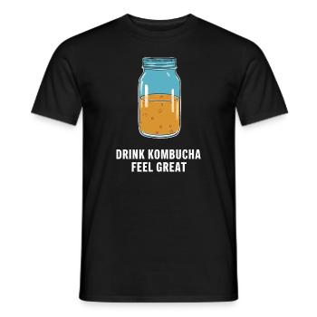 Benefits of Kombucha for Brewer Maker Tea Lover - Men's T-Shirt - black - Front - AI Model Male 178 light (178cm)