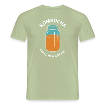 Avantages du Kombucha pour les amateurs de thé - T-shirt homme - vert sauge - Devant - AI Model Male 178 light (178cm)