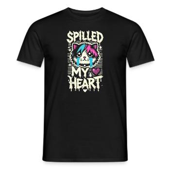 Emo Cat Design for Gothic Cat Lovers and - Men's T-Shirt - black - Front - AI Model Male 178 light (178cm)