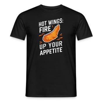 Ailes de poulet chaudes Ailes de poulet épicées Ailes de buffle - T-shirt homme - noir - Devant - AI Model Male 178 light (178cm)