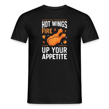 Ailes de poulet chaudes Ailes de poulet épicées Ailes de buffle - T-shirt homme - noir - Devant - AI Model Male 178 light (178cm)