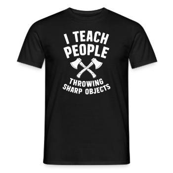 Maîtres du lancer de hache pour une pratique précise de la cible - T-shirt homme - noir - Devant - AI Model Male 178 light (178cm)