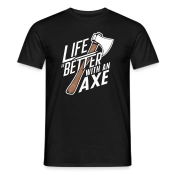 Maîtres du lancer de hache pour une pratique précise de la cible - T-shirt homme - noir - Devant - AI Model Male 178 light (178cm)