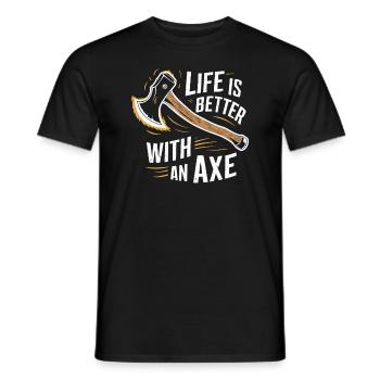 Maîtres du lancer de hache pour une pratique précise de la cible - T-shirt homme - noir - Devant - AI Model Male 178 light (178cm)