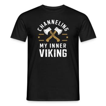 Maîtres du lancer de hache pour une pratique précise de la cible - T-shirt homme - noir - Devant - AI Model Male 178 light (178cm)