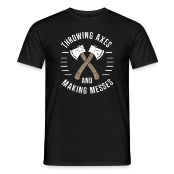 Maîtres du lancer de hache pour une pratique précise de la cible - T-shirt homme - noir - Devant - AI Model Male 178 light (178cm)