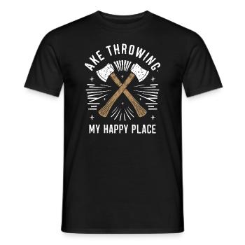 Maîtres du lancer de hache pour une pratique précise de la cible - T-shirt homme - noir - Devant - AI Model Male 178 light (178cm)