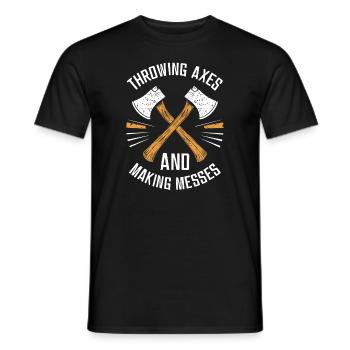Maîtres du lancer de hache pour une pratique précise de la cible - T-shirt homme - noir - Devant - AI Model Male 178 light (178cm)