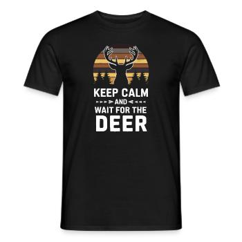 Vivez l’excitation de la chasse au cerf en forêt avec - T-shirt homme - noir - Devant - AI Model Male 178 light (178cm)