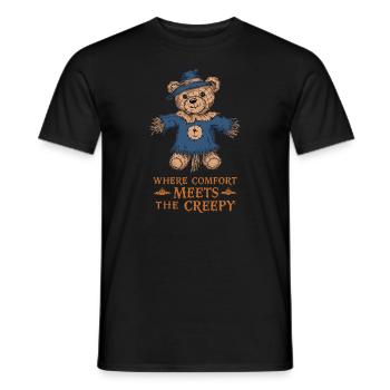 Horror Teddy Bear Clawing Through The Night Horror - Men's T-Shirt - black - Front - AI Model Male 178 light (178cm)