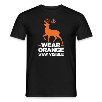 Vivez l’excitation de la chasse au cerf en forêt avec - T-shirt homme - noir - Devant - AI Model Male 178 light (178cm)