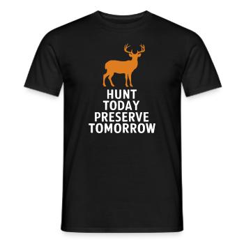 Vivez l’excitation de la chasse au cerf en forêt avec - T-shirt homme - noir - Devant - AI Model Male 178 light (178cm)
