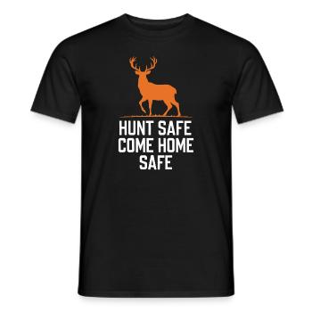 Vivez l’excitation de la chasse au cerf en forêt avec - T-shirt homme - noir - Devant - AI Model Male 178 light (178cm)
