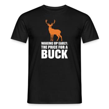 Vivez l’excitation de la chasse au cerf en forêt avec - T-shirt homme - noir - Devant - AI Model Male 178 light (178cm)