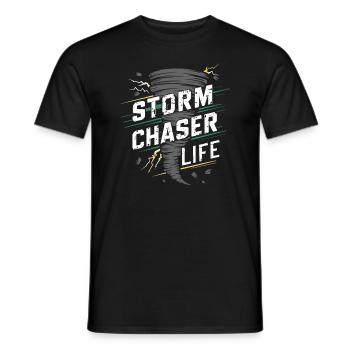 Découvrez le monde fascinant de la chasse aux tornades - T-shirt homme - noir - Devant - AI Model Male 178 light (178cm)