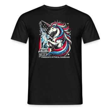 Patriotisme magique Licorne américaine États-Unis - T-shirt homme - noir - Devant - AI Model Male 178 light (178cm)