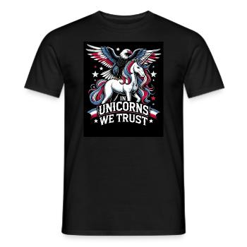 Patriotisme magique Licorne américaine États-Unis - T-shirt homme - noir - Devant - AI Model Male 178 light (178cm)