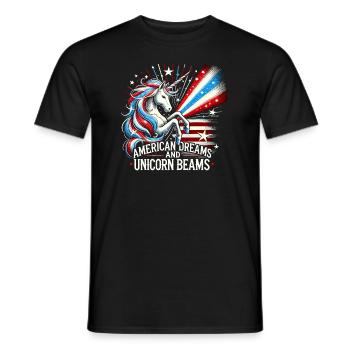 Patriotisme magique Licorne américaine États-Unis - T-shirt homme - noir - Devant - AI Model Male 178 light (178cm)