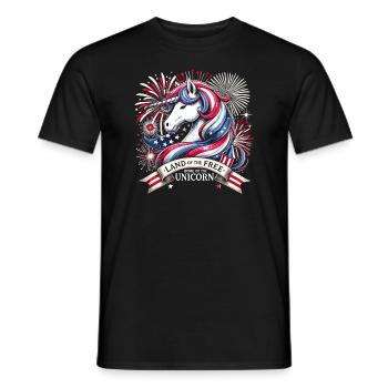 Patriotisme magique Licorne américaine États-Unis - T-shirt homme - noir - Devant - AI Model Male 178 light (178cm)