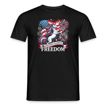 Patriotisme magique Licorne américaine États-Unis - T-shirt homme - noir - Devant - AI Model Male 178 light (178cm)