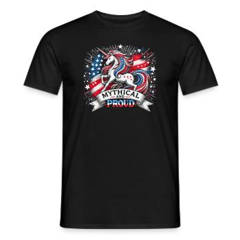 Patriotisme magique Licorne américaine États-Unis - T-shirt homme - noir - Devant - AI Model Male 178 light (178cm)
