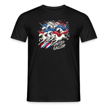 Patriotisme magique Licorne américaine États-Unis - T-shirt homme - noir - Devant - AI Model Male 178 light (178cm)