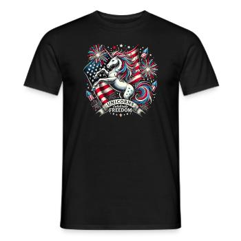 Patriotisme magique Licorne américaine États-Unis - T-shirt homme - noir - Devant - AI Model Male 178 light (178cm)