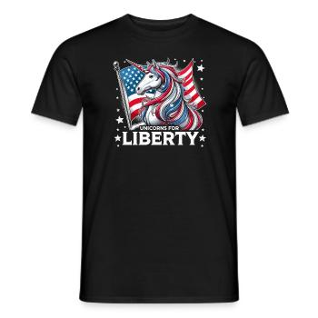 Patriotisme magique Licorne américaine États-Unis - T-shirt homme - noir - Devant - AI Model Male 178 light (178cm)