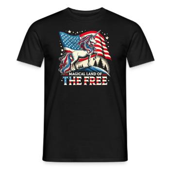 Patriotisme magique Licorne américaine États-Unis - T-shirt homme - noir - Devant - AI Model Male 178 light (178cm)