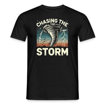 Découvrez le monde fascinant de la chasse aux tornades - T-shirt homme - noir - Devant - AI Model Male 178 light (178cm)