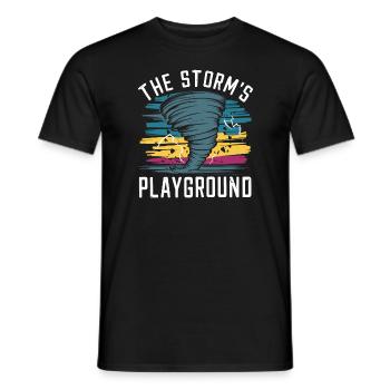 Erlebe Die Faszinierende Welt Des Tornadojagens - Männer T-Shirt - Schwarz - Vorne - AI Model Male 178 light (178cm)
