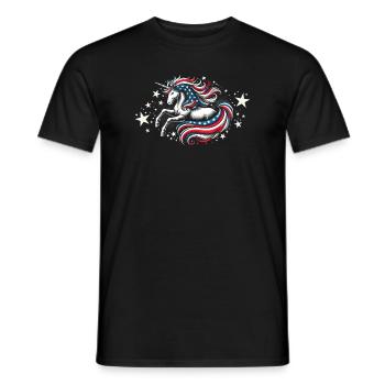 Patriotisme magique Licorne américaine États-Unis - T-shirt homme - noir - Devant - AI Model Male 178 light (178cm)