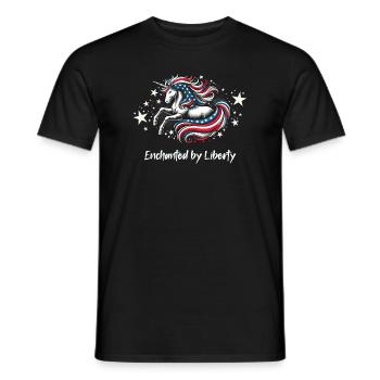 Patriotisme magique Licorne américaine États-Unis - T-shirt homme - noir - Devant - AI Model Male 178 light (178cm)