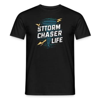 Découvrez le monde fascinant de la chasse aux tornades - T-shirt homme - noir - Devant - AI Model Male 178 light (178cm)