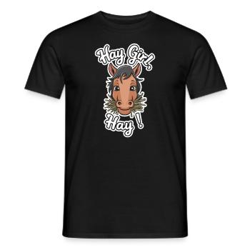 Funny horse motifs for horse lovers and - Men's T-Shirt - black - Front - AI Model Male 178 light (178cm)