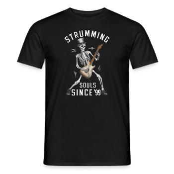 Halloween, Guitare, Citrouille, Automne, Nuit effrayante - T-shirt homme - noir - Devant - AI Model Male 178 light (178cm)