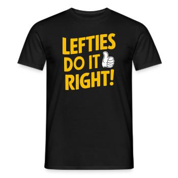 Linkshänder Lefty Left-hander Leftie Buddy - Men's T-Shirt - black - Front - AI Model Male 178 light (178cm)