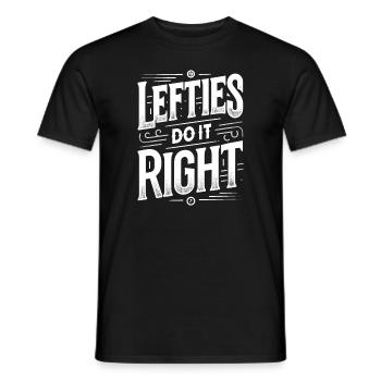 Linkshänder Lefty Left-hander Leftie Buddy - Männer T-Shirt - Schwarz - Vorne - AI Model Male 178 light (178cm)