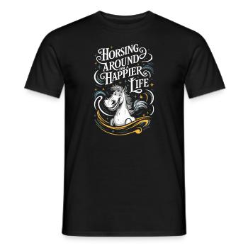 Healing through equine therapy and therapeutic - Men's T-Shirt - black - Front - AI Model Male 178 light (178cm)