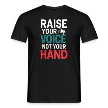 Raising awareness of domestic violence - Men's T-Shirt - black - Front - AI Model Male 178 light (178cm)