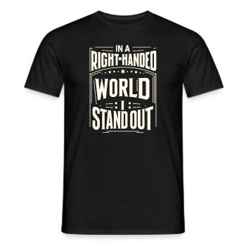 Linkshänder Lefty Left-hander Leftie Buddy - Men's T-Shirt - black - Front - AI Model Male 178 light (178cm)