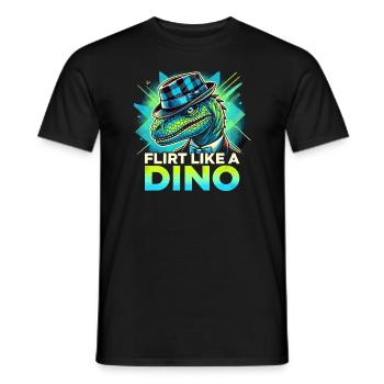 Rizzler Culture with Dinosaur Art and T-Rex - Men's T-Shirt - black - Front - AI Model Male 178 light (178cm)