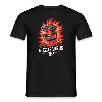 Rizzler Culture with Dinosaur Art and T-Rex - Men's T-Shirt - black - Front - AI Model Male 178 light (178cm)