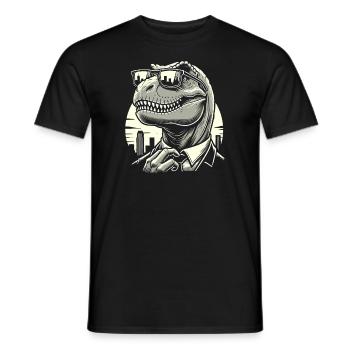 Rizzler Culture with Dinosaur Art and T-Rex - Men's T-Shirt - black - Front - AI Model Male 178 light (178cm)